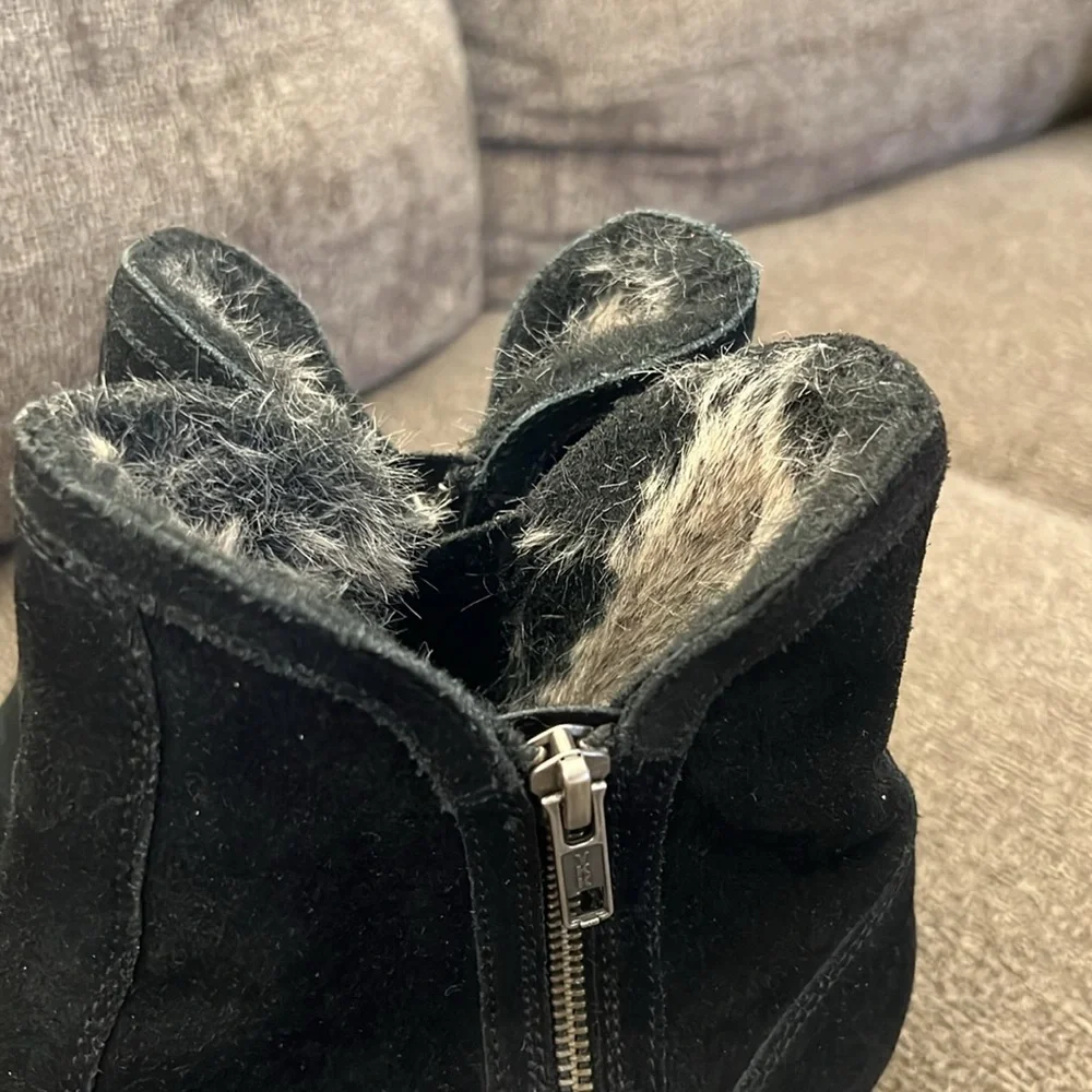 Anthropologie Lied‎ Do faux Fur Suede Ankle Boots  size 9